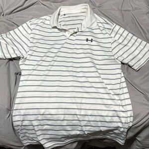 White Under Armor polo